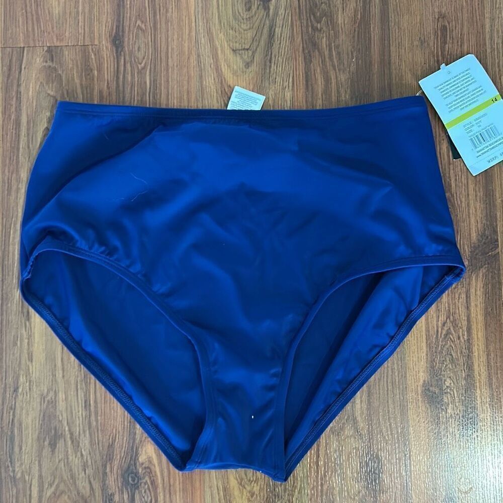 NWT Maxine navy full coverage high waisted swimsuit bottom bathing suit  bottom